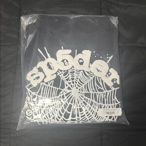 Black Hoodie with White Spider Web Design